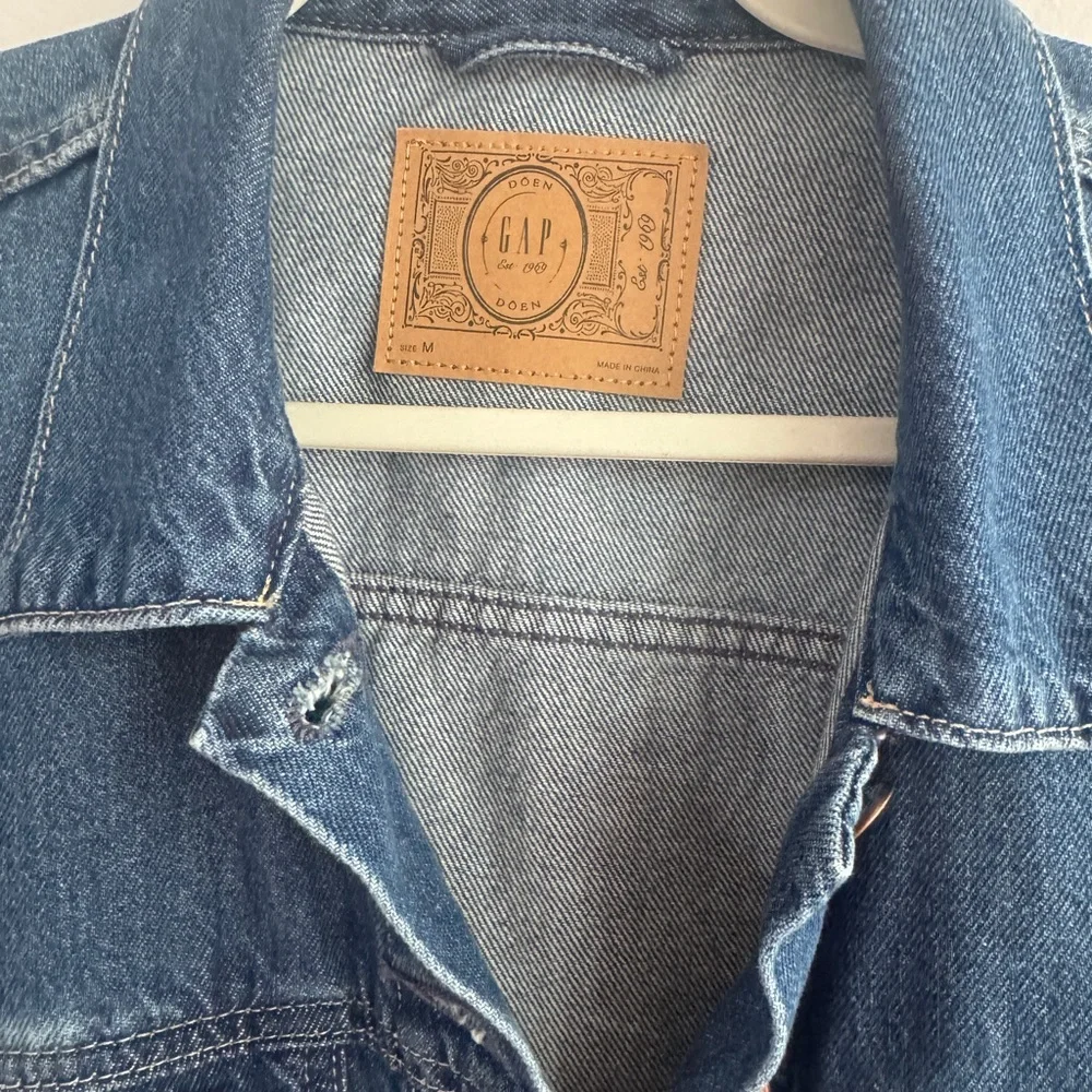 GAP Oversized Balloon Sleeve Blue Jean Jacket - Picture 2 of 12